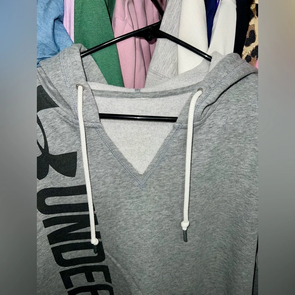 Under Armour  Gray Hoodie with Black Logo - Picture 8 of 11